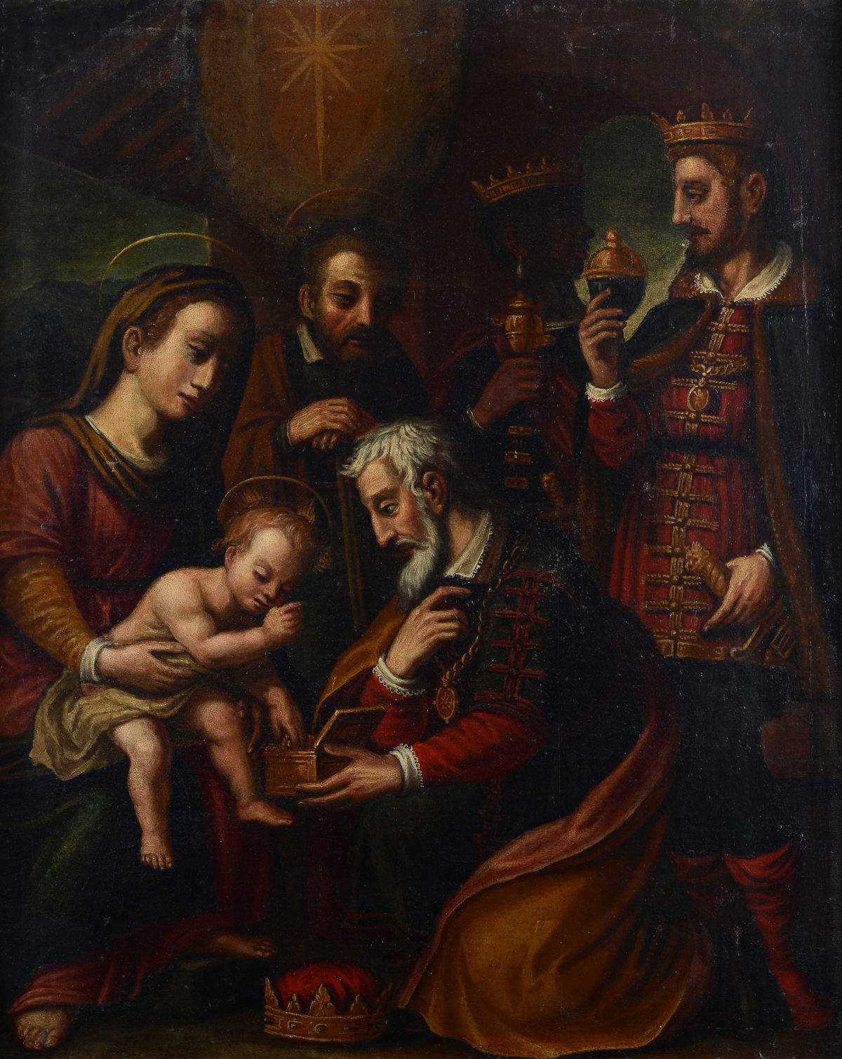 Scuola Toscana, Adorazione dei Magi (XVII sec.; olio su tela, 82x65 cm). Foto: Pananti Casa d&rsquo;Aste