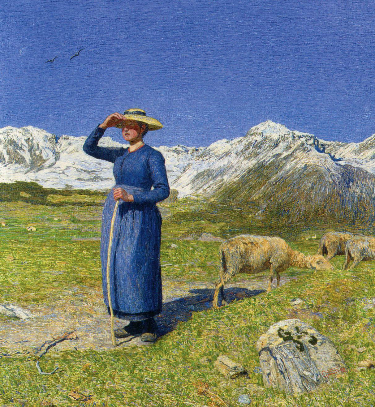 Giovanni Segantini, Mezzogiorno sulle Alpi (1891; olio su tela, 78 x 71,5 cm; St. Moritz, Segantini Museum) &copy; Stephan Schenk, Segantini Museum