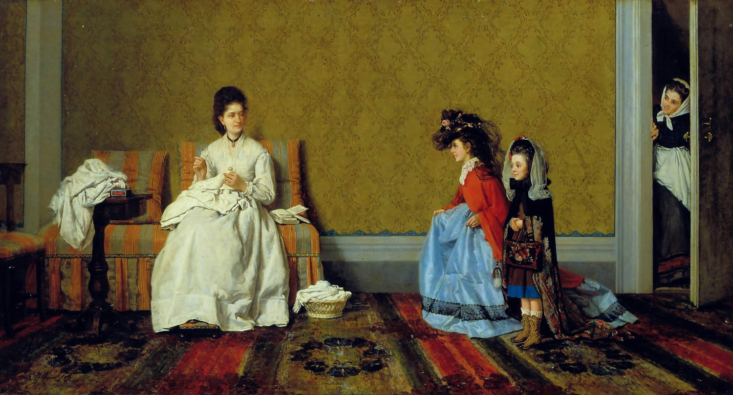 Silvestro Lega, Little Girls Playing at Being Ladies (1872; oil on canvas; private collection)