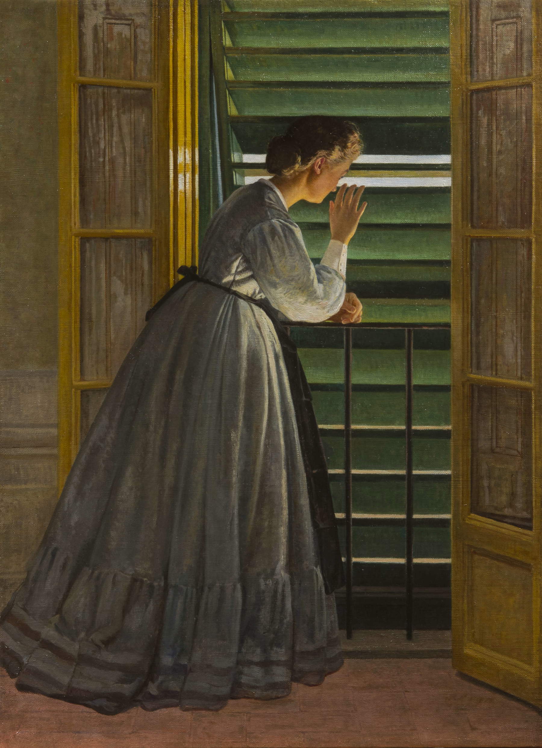 Silvestro Lega, „Curiosit&agrave;“ (1866; Öl auf Leinwand, Kunstsammlung der Fondazione Cassa dei Risparmi di Forl&igrave;)