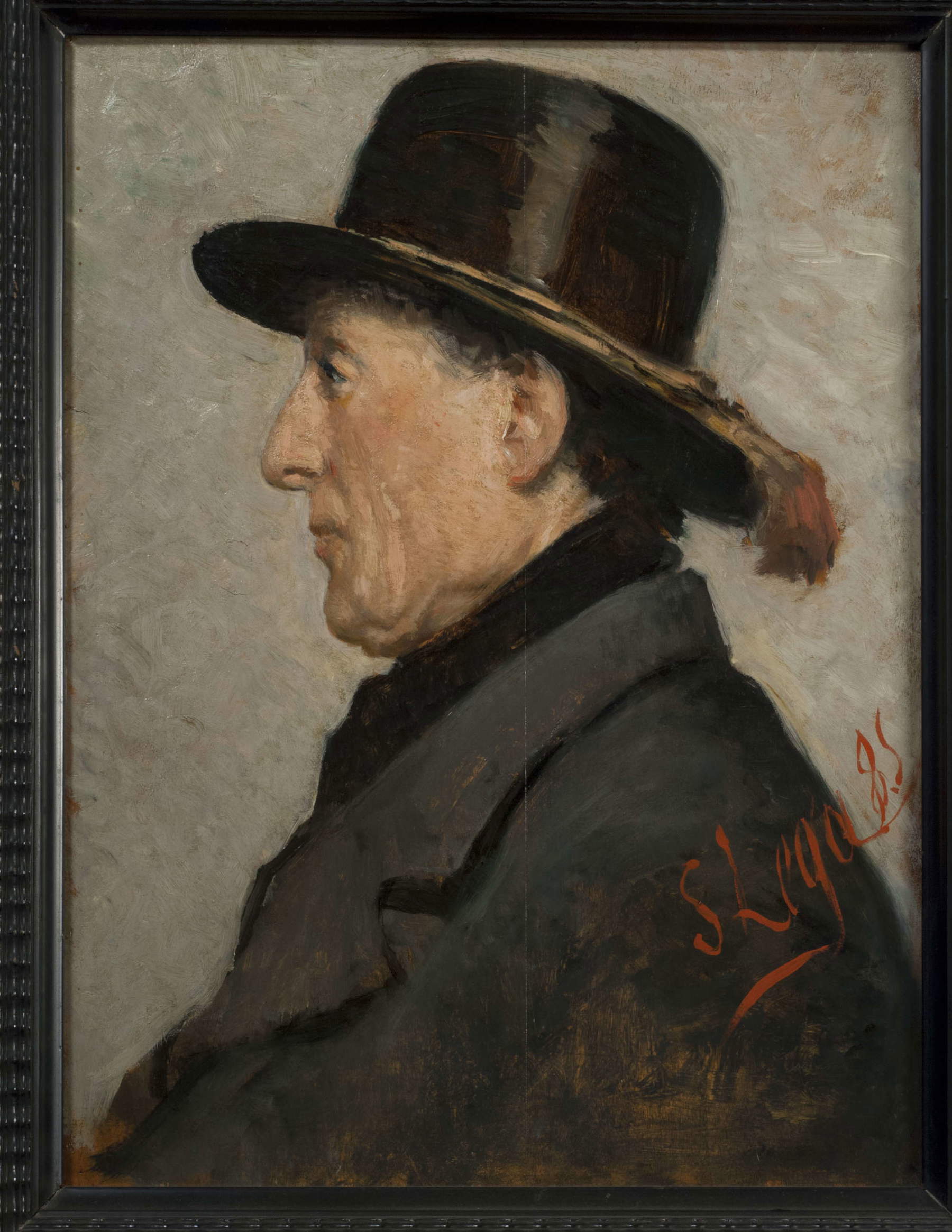Silvestro Lega, Porträt von Don Giovanni Verit&agrave; (1885; Öl auf Leinwand, Modigliana, Städtische Gemäldegalerie „Silvestro Lega&ldquo;)
