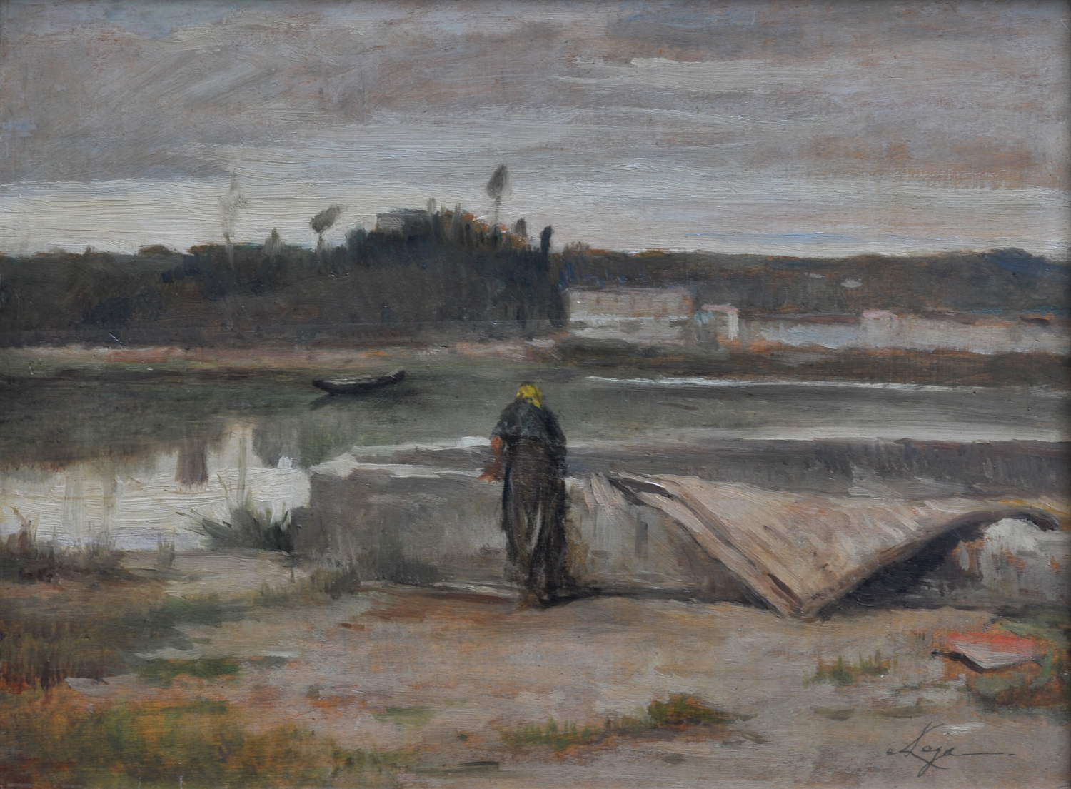 Silvestro Lega, *The Washerwoman at Bellariva*. Florence (1885–1886; oil on panel). Courtesy of the Societ&agrave; di Belle Arti, Viareggio