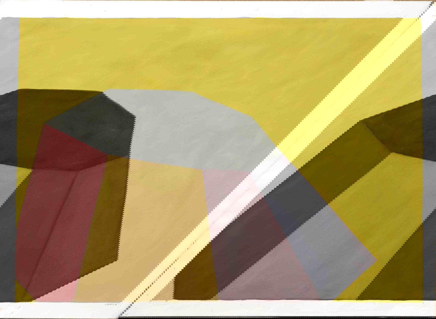 Sol LeWitt, Sin título (1986; gouache y grafito sobre papel, 50x70 cm) Cortesía de Farsettiarte, Prato