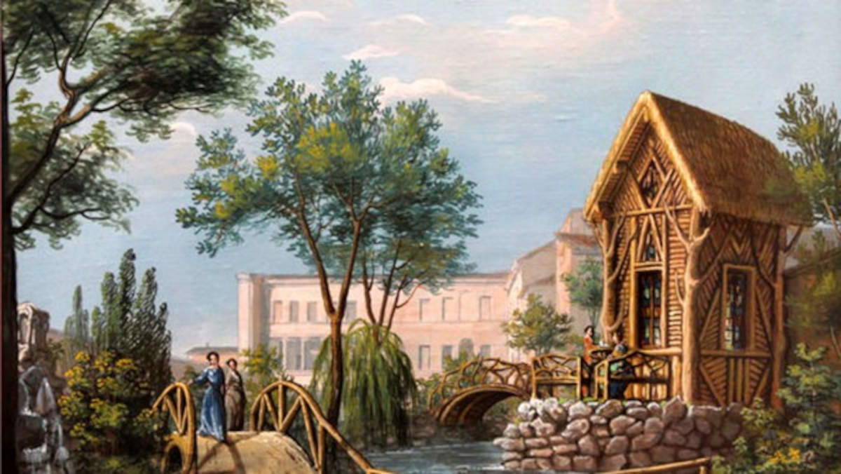 Tancredi Liverani, Il Giardino romantico di Palazzo Milzetti (Disegno; Faenza, Collezione privata)