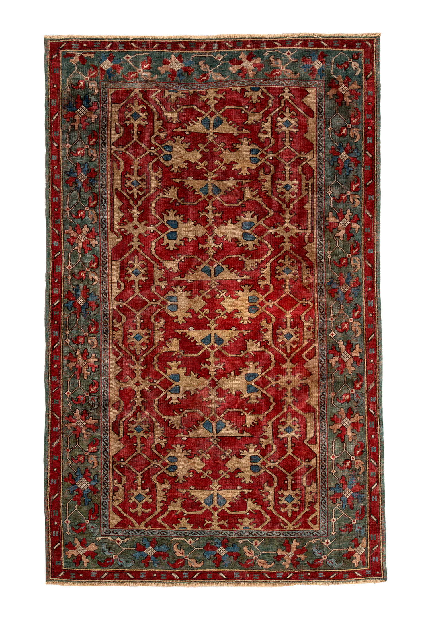 Tappeto Lotto Anatolia (fine XVI secolo; tappeto Ushak dell&rsquo;Anatolia centrale con bordura fiorita, 175 &times; 107 cm). Presentato da: Mirco Cattai