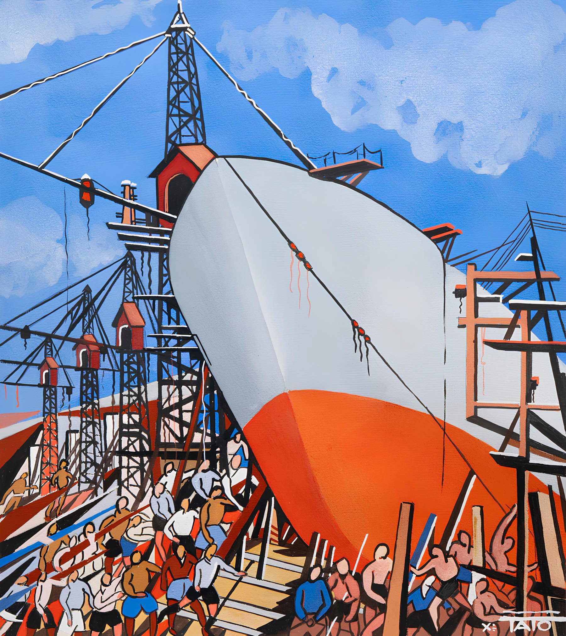 Tato, *Work* (1932; tempera on cardboard, 430 x 300 mm)