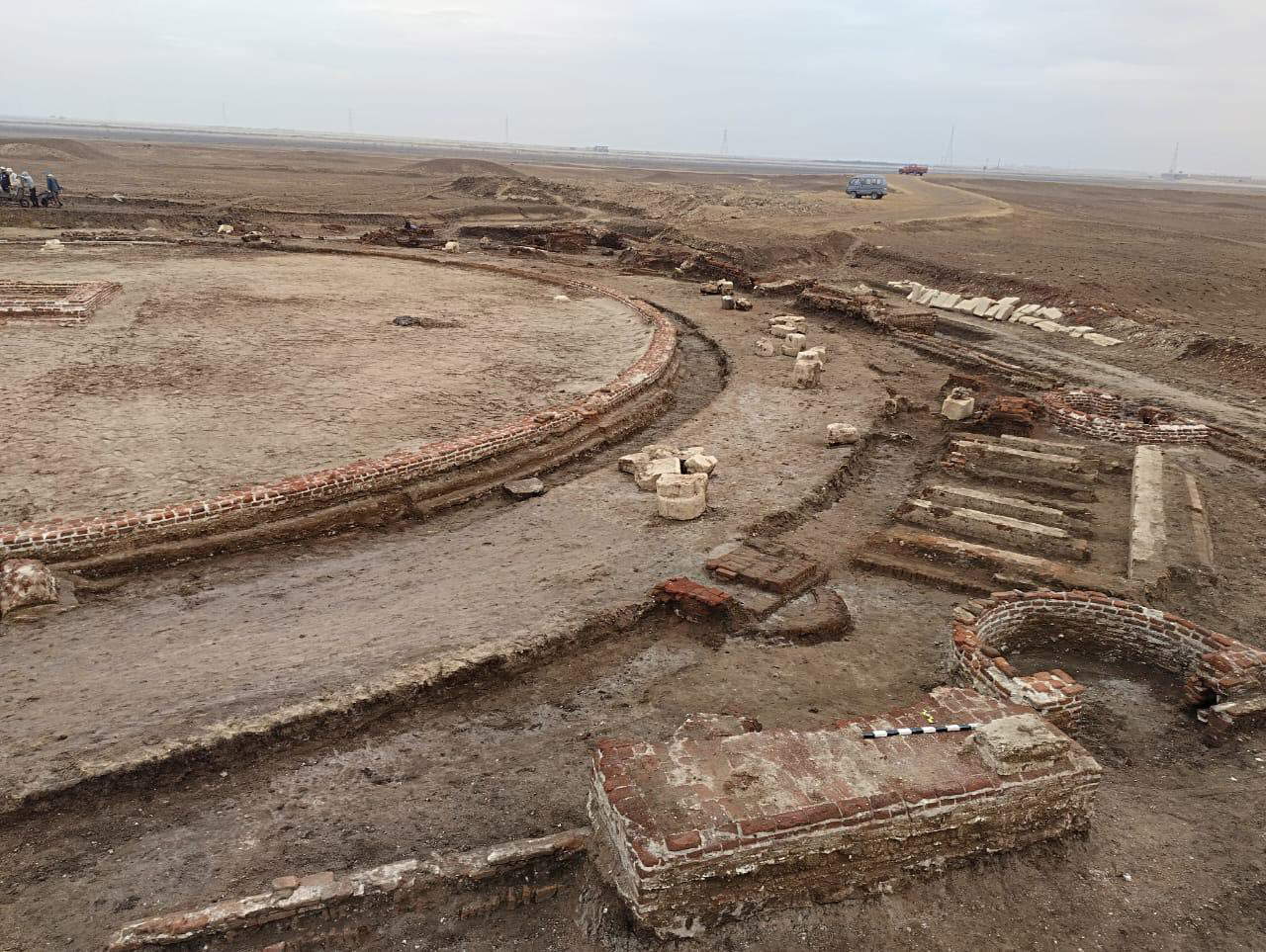 The remains of a religious building dedicated to the local god Pelusius at the Tell el-Farama site. Photo: Ministry of Tourism and Antiquities