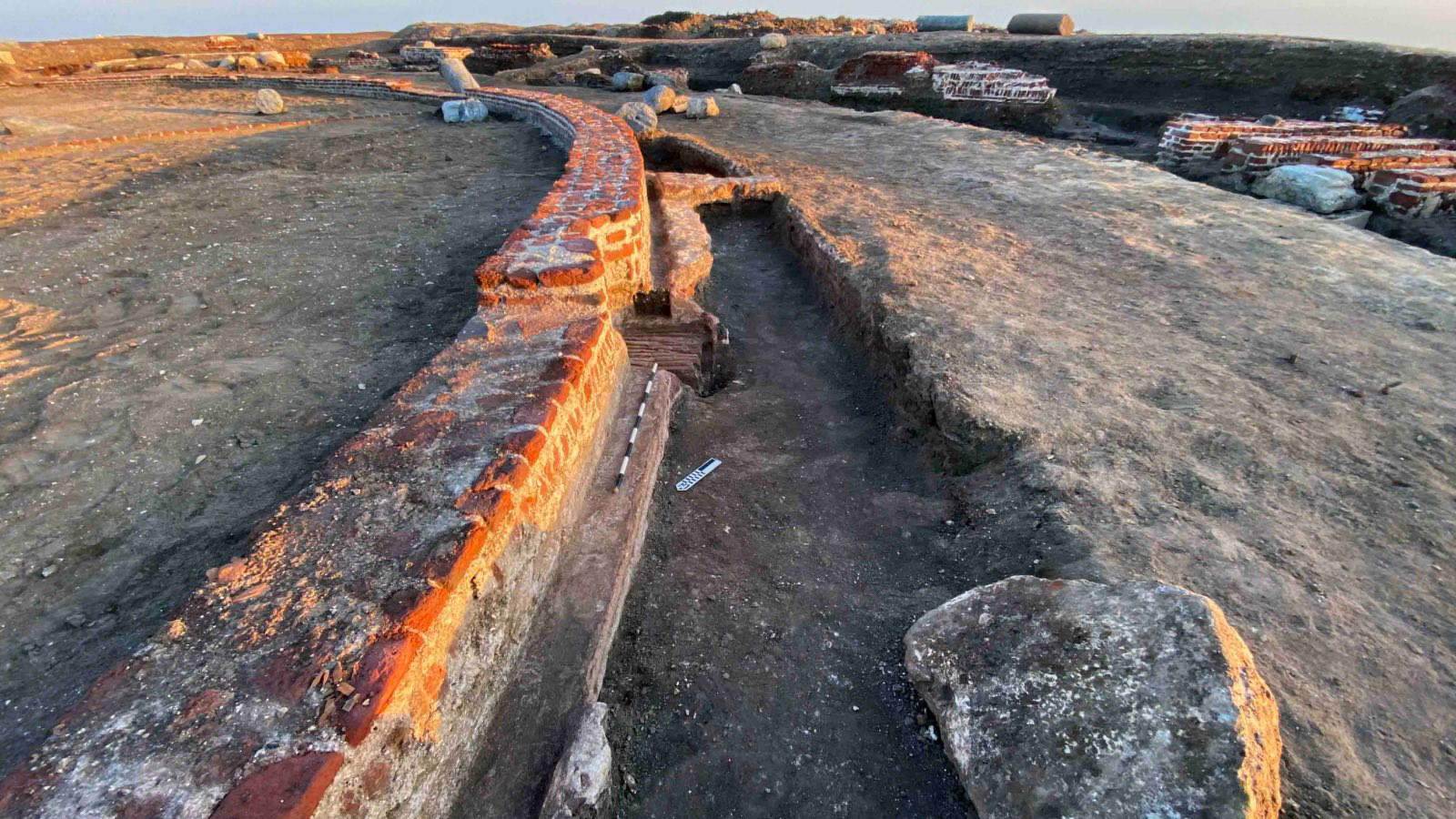 The remains of a religious building dedicated to the local god Pelusius at the Tell el-Farama site. Photo: Ministry of Tourism and Antiquities