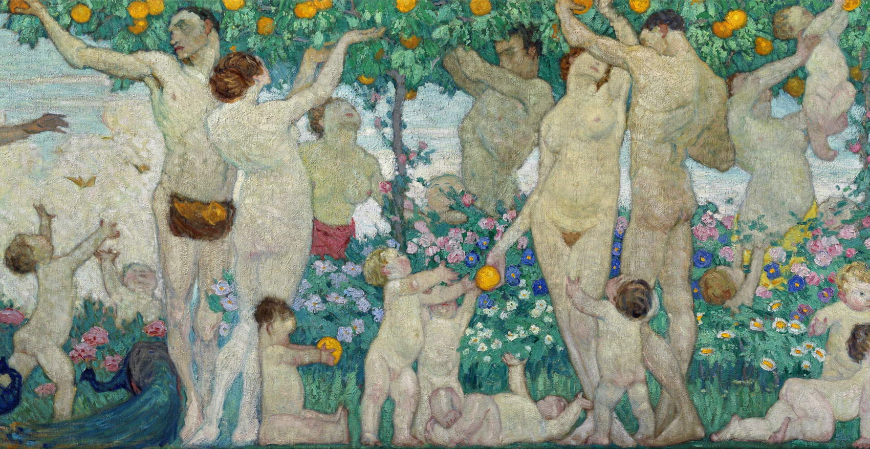 Elisabetta Kaehlbrandt, *The Orange Grove* (detail) (circa 1915; oil on canvas; Brescia, Civic Museums) &copy; Photo Archive of the Civic Museums of Brescia / Rapuzzi Photo Studio