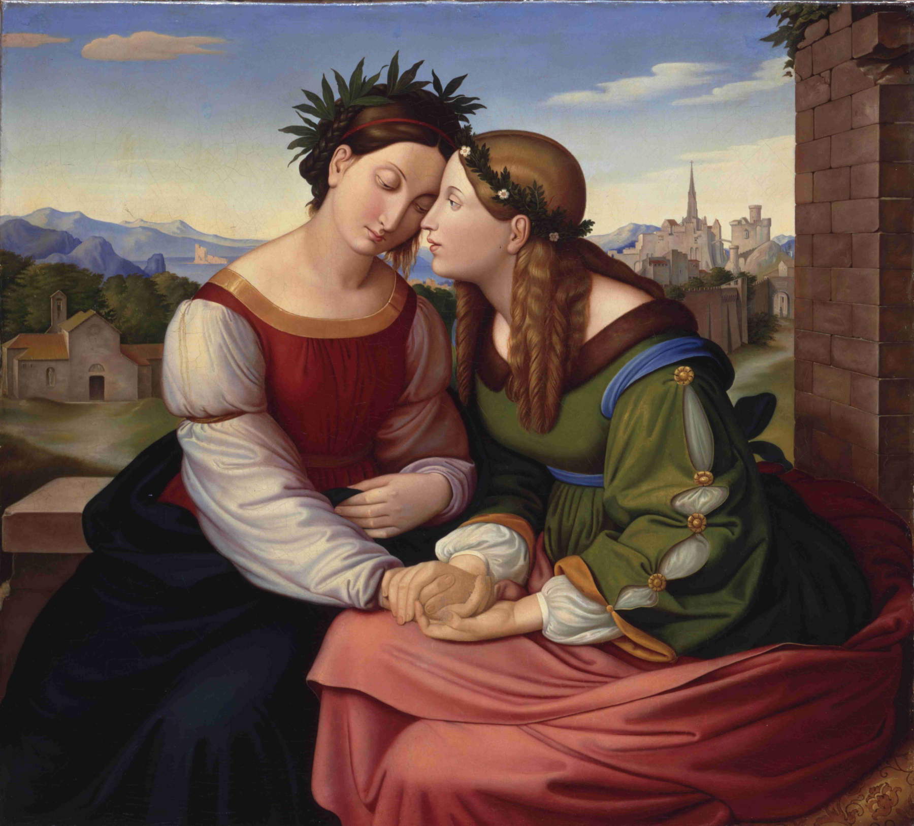 Theodor Rehbenitz (copia de Johann Friedrich Overbeck), Italia y Alemania (1835; óleo sobre lienzo, 95 x 105 cm; Albertinum | Galerie Neue Meister, Colecciones Estatales de Arte de Dresde)  &copy; Albertinum | GNM, Colecciones Estatales de Arte de Dresde, Foto: J&uuml;rgen Karpinski