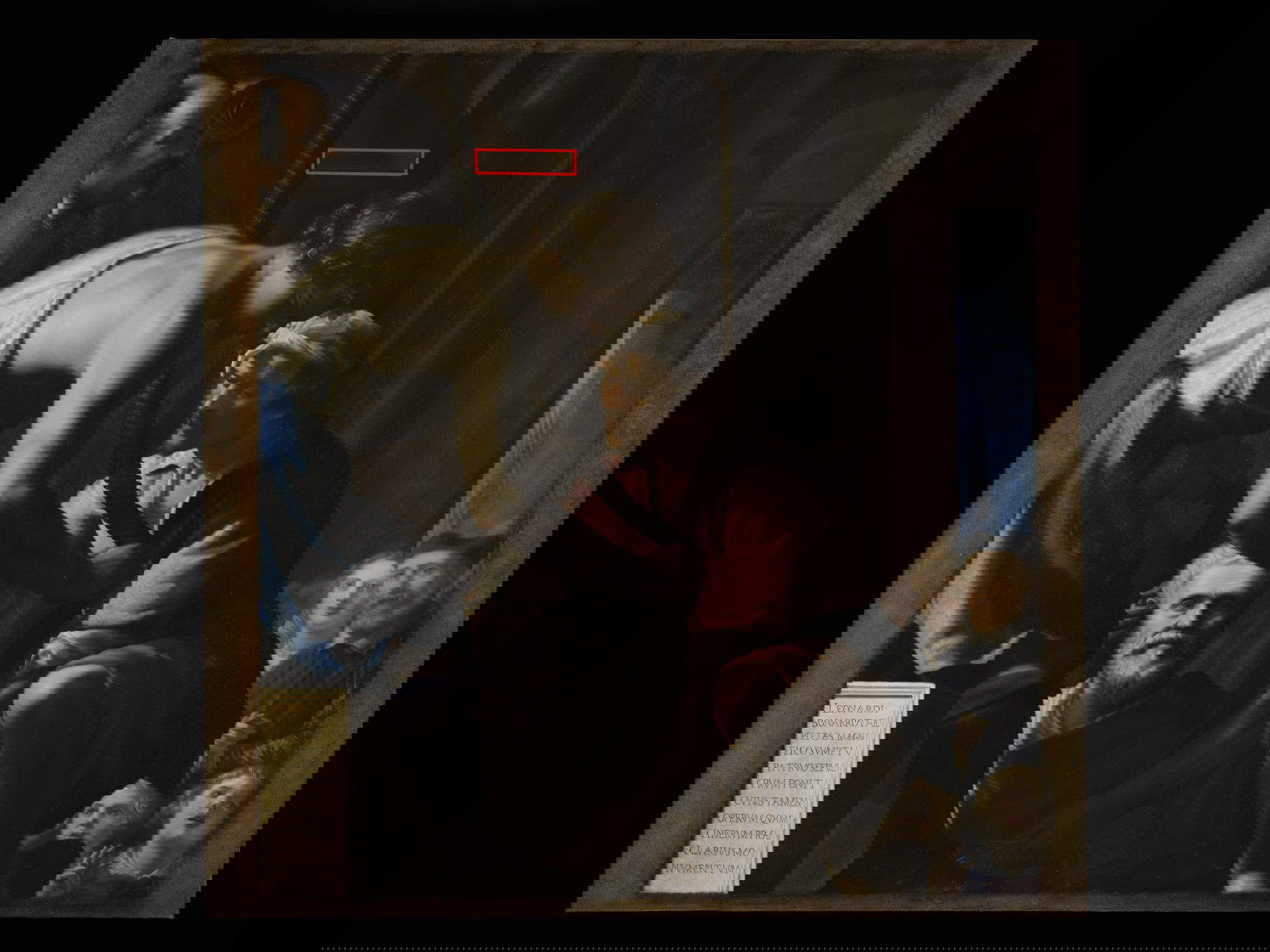 El cuadro después de la restauración con la posición de la firma resaltada. Foto: Ottaviano Caruso