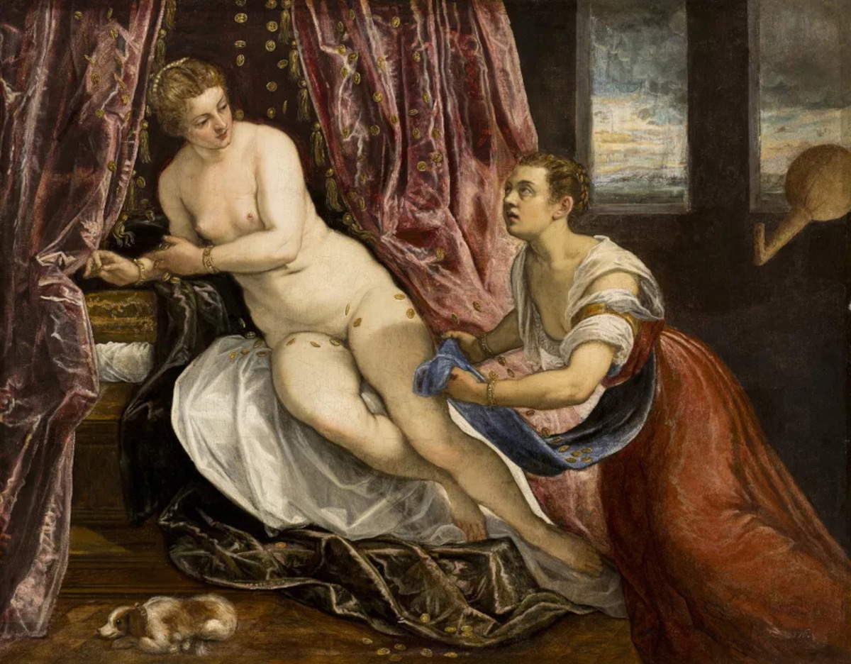 Tintoretto, «Danae» (h. 1578; óleo sobre lienzo, 142 x 182 cm; Lyon, Mus&eacute;e des Beaux-Arts). Foto: &copy; Lyon MBA / Martial Couderette