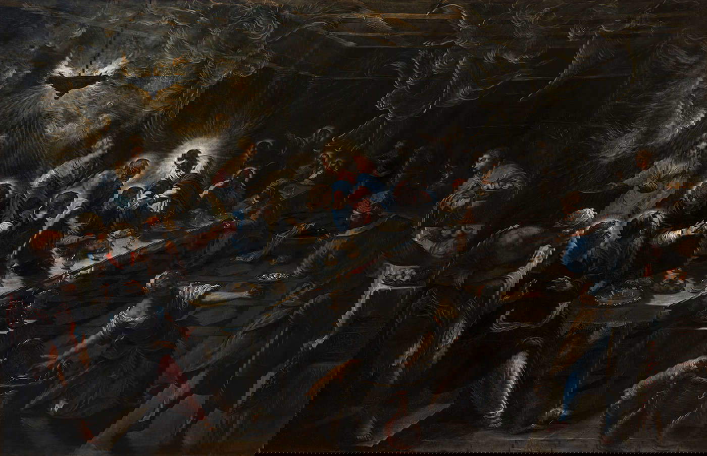 Tintoretto, Ultima cena (1592-1594; olio su tela, 370 x 570 cm; Venezia, San Giorgio Maggiore). Dopo il restauro. Foto: Matteo De Fina