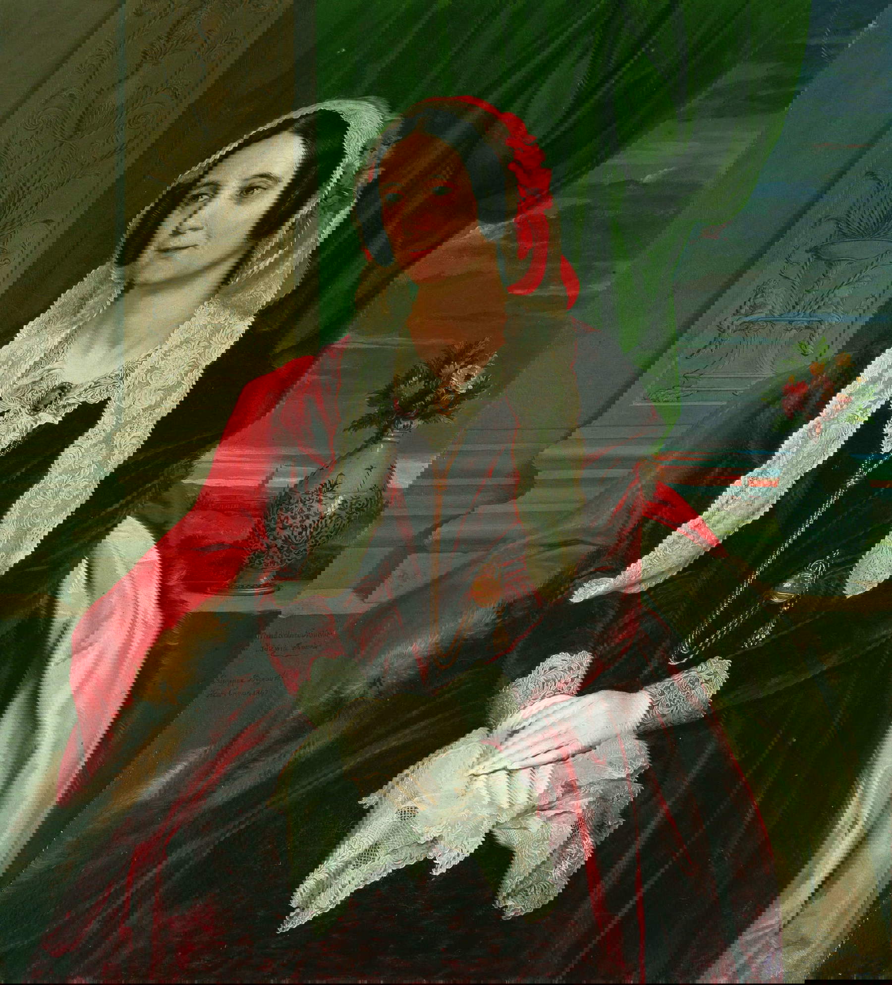 Giuseppe Bezzuoli, Porträt von Maddalena Giuntini Guiducci (1847; Öl auf Leinwand, 112 x 104 cm; Sammlung Marchesi Antinori)