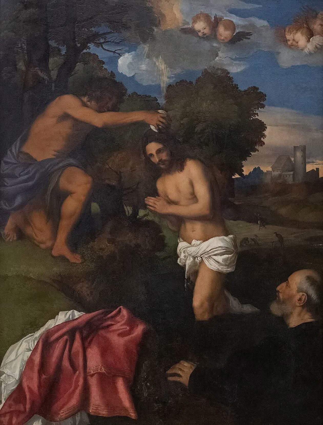 Titien, Baptême du Christ (1511-1512 ; huile sur panneau, 116 x 91 cm ; Rome, musées du Capitole)
