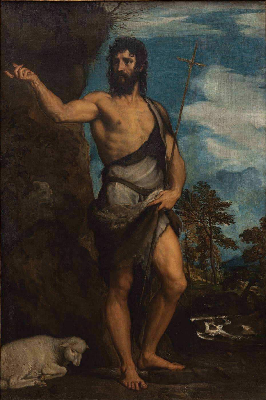 Tiziano Vecellio, San Juan Bautista (h. 1540-1542; óleo sobre lienzo, 201 x 119 cm; Venecia, Galerías de la Academia)  &copy; Archivo fotográfico G.A. VE - Por concesión del Ministerio de Cultura - Galerías de la Academia