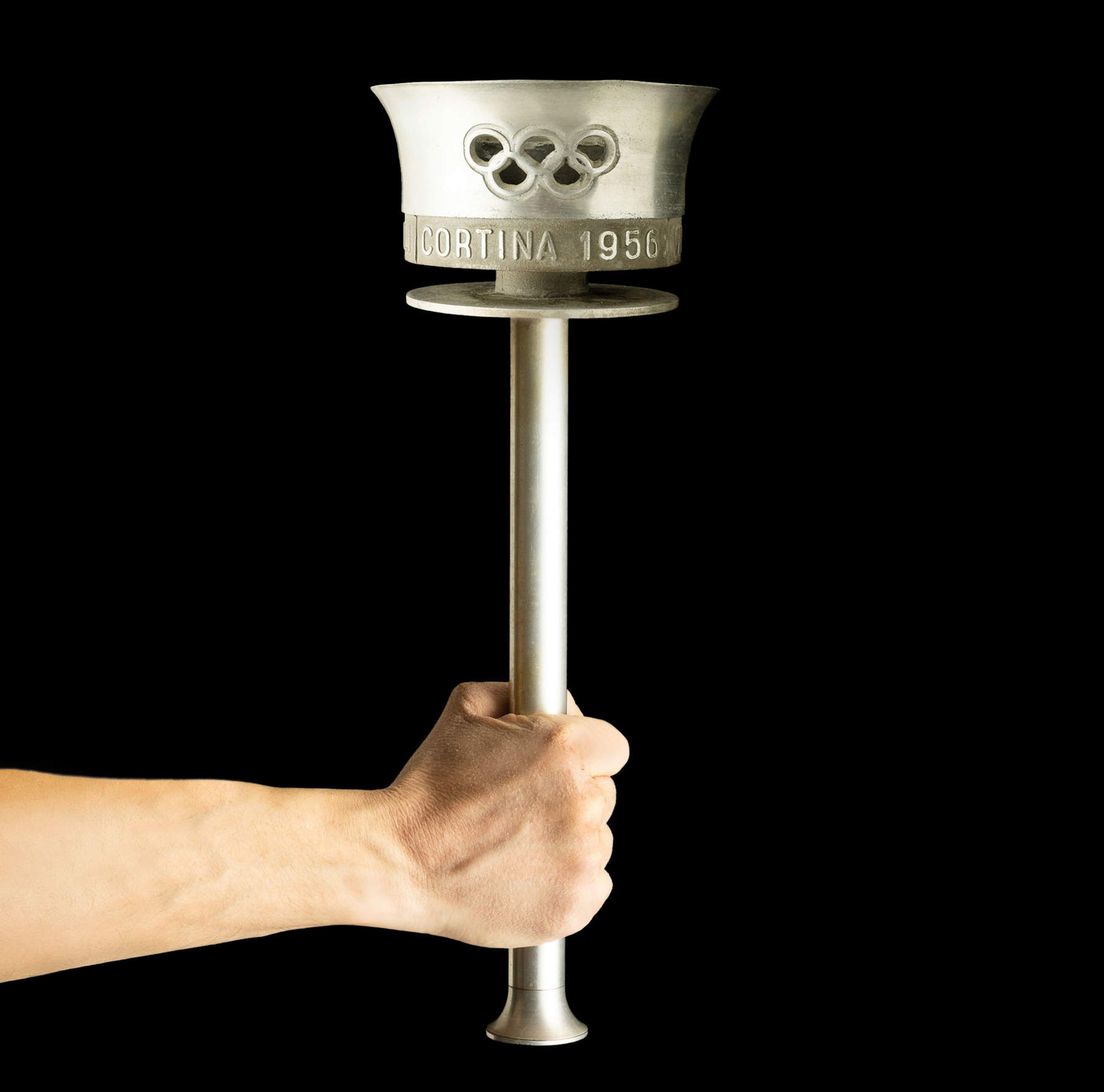 The 1956 Cortina 1956 Olympic flashlight for sale at Cambi. Photo: Cambi