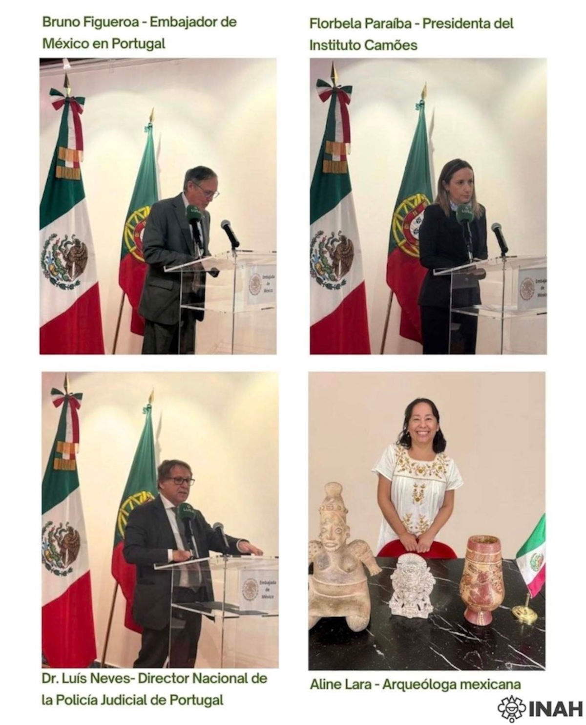 The repatriation of the works announced at the headquarters of the Mexican Embassy in Portugal, in the city of Lisbon. Photo: Embassy of Mexico in Portugal.