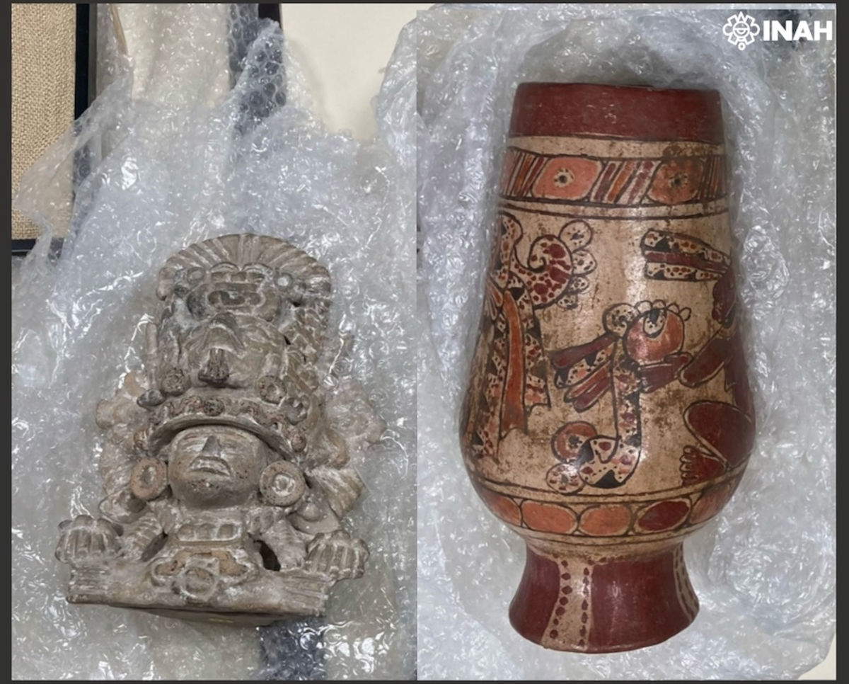 The artifacts returned to Mexico by Portugal. Photo: INAH