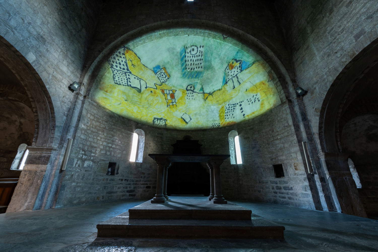 Tullio Pericoli Allestimenti. Rupestrian Lands and Earthquakes, Cemmo di Capo di Ponte (Brescia). Photo: Davide Bassanesi