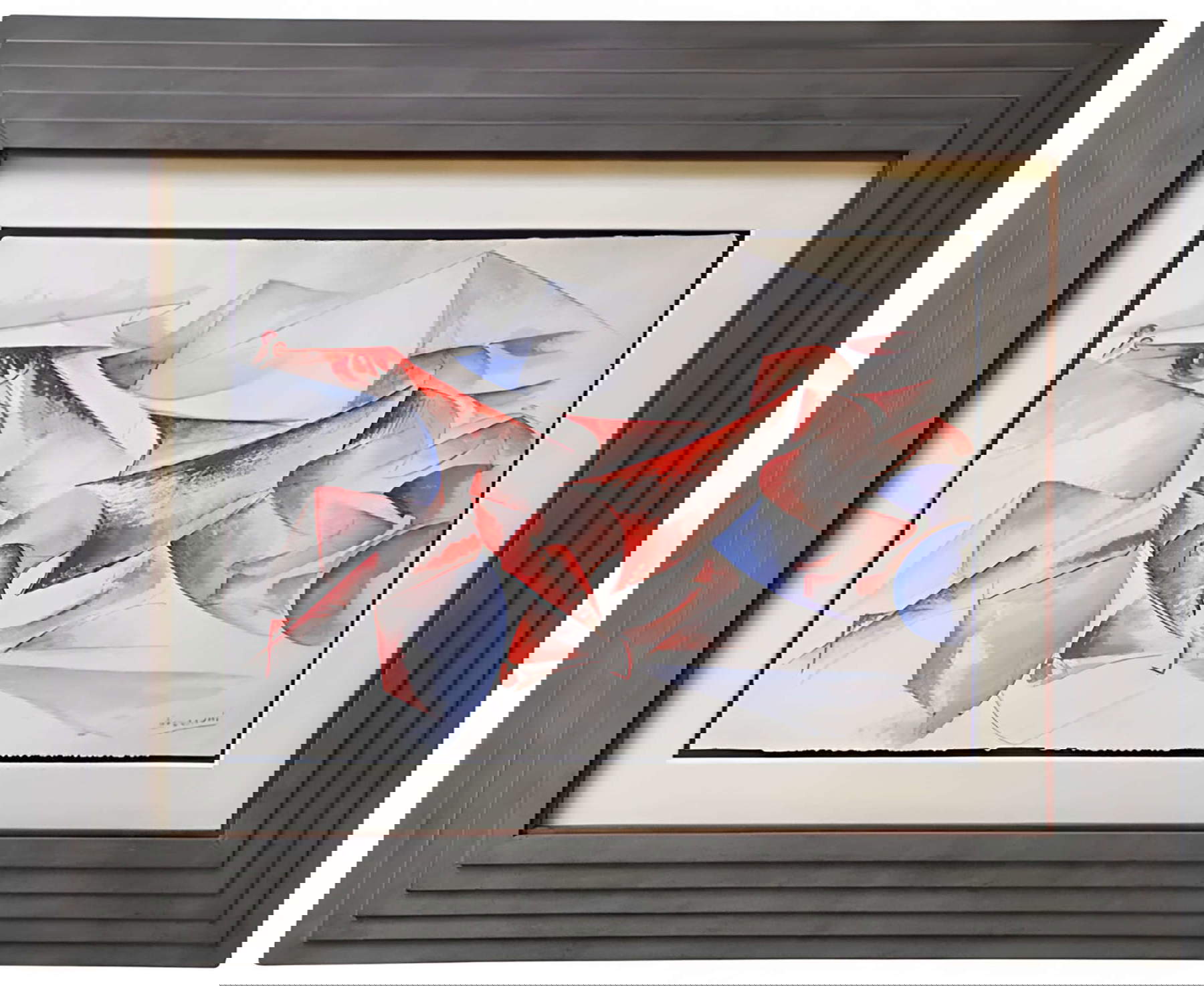 Umberto Boccioni, Étude pour le dynamisme plastique - Cheval + maisons (1913-1914 ; crayon et tempera sur carton, 38,5 x 56,5 cm ; Turin, collection Elena et Massimo Massano)