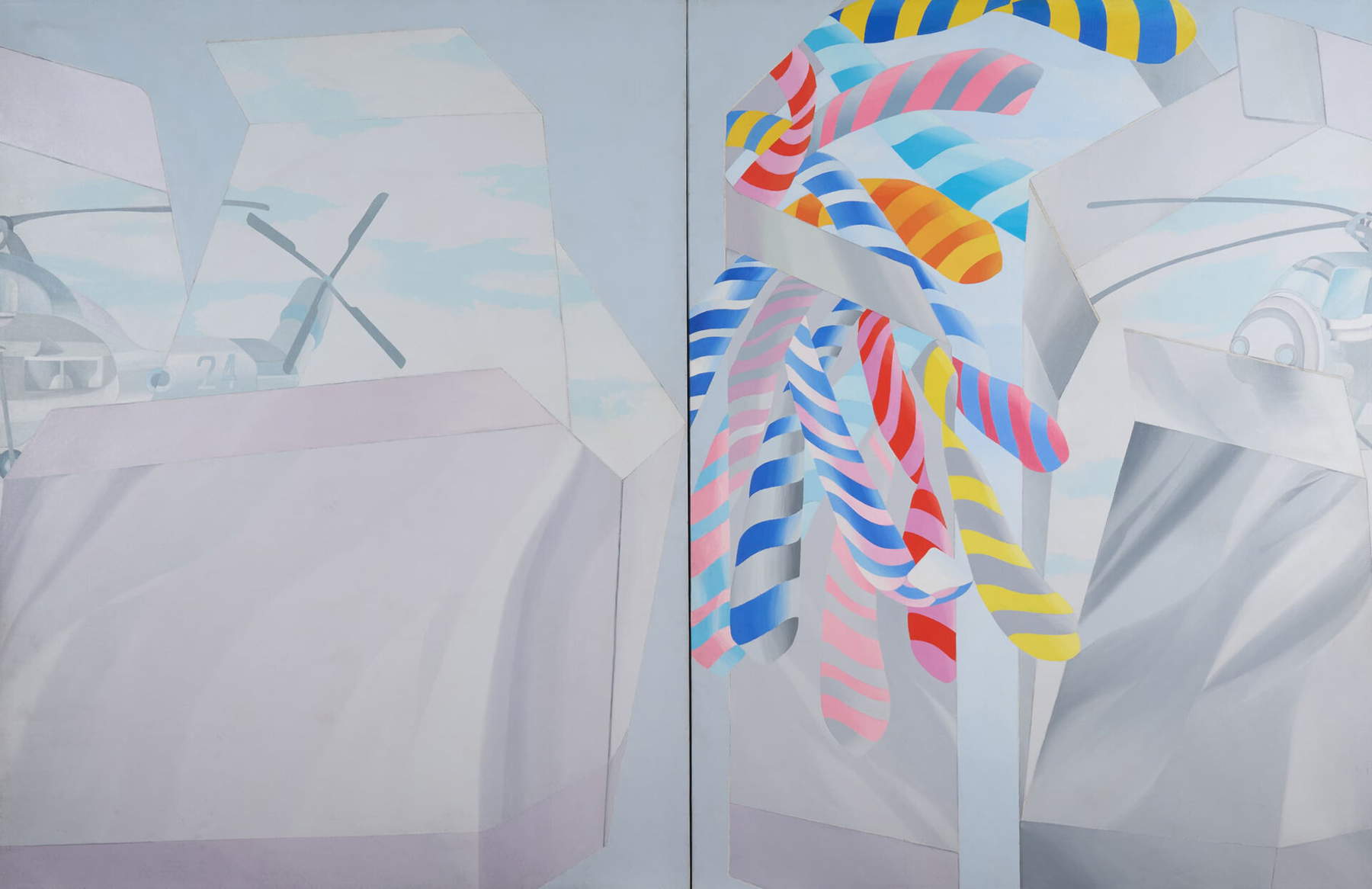 Umberto Buscioni, Au-del&agrave; du ciel (1969 ; huile et émail sur toile ; Prato, collection de la Fondation Caript, don de Carlo Palli)