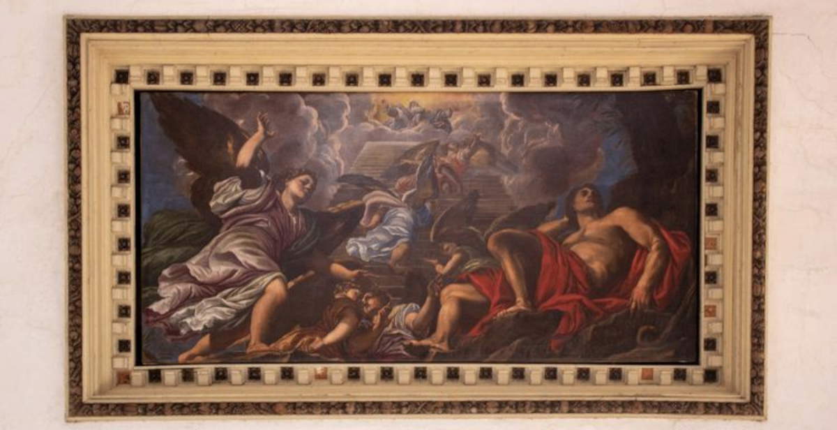 Venise, la restauration du Rêve de Jacob de Lefèvre à San Giorgio Maggiore est achevée.