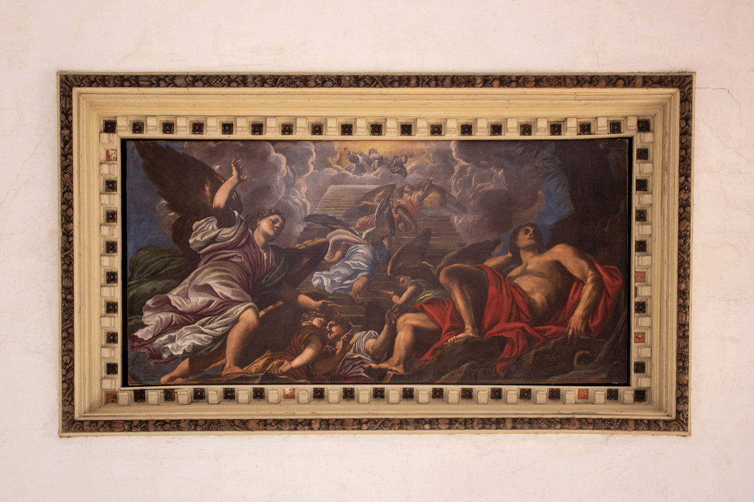 Valentin Lef&egrave;vre, Le rêve de Jacob (1671, 446 x 217 cm). Photo : Fondation Giorgio Cini