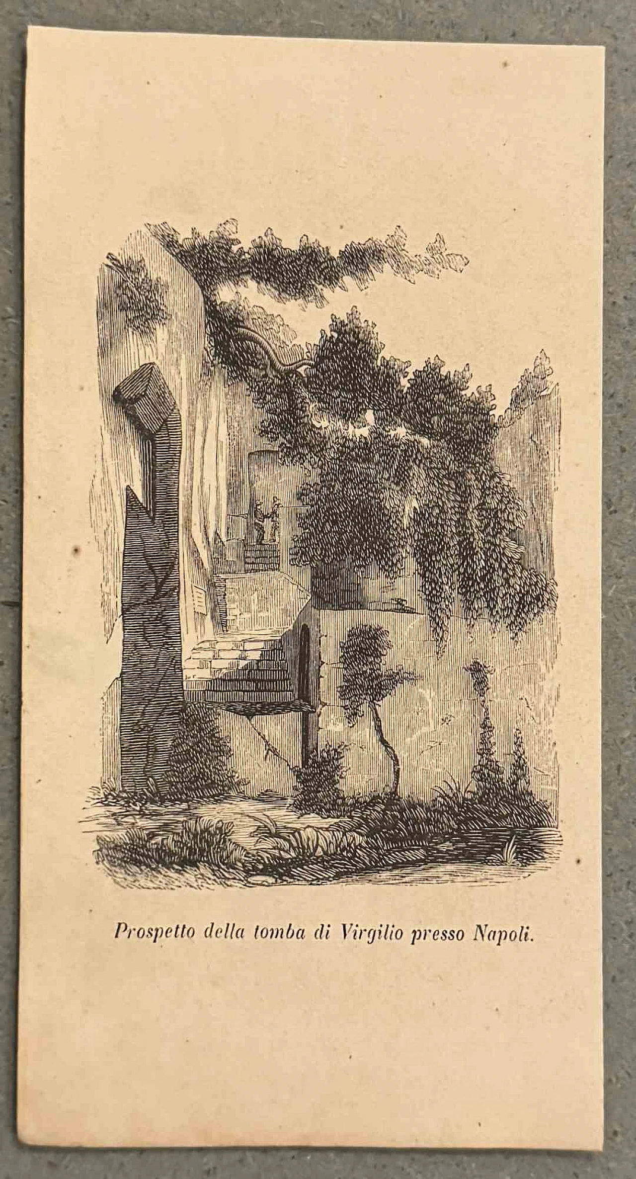 eduta della tomba di Virgilio presso Napoli (1800; litografia)