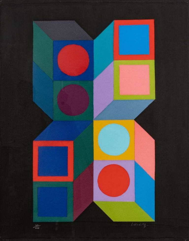 Victor Vasarely, Collage 1987 (1987; mixed media on paper, 106.6 x 83.8 mm)