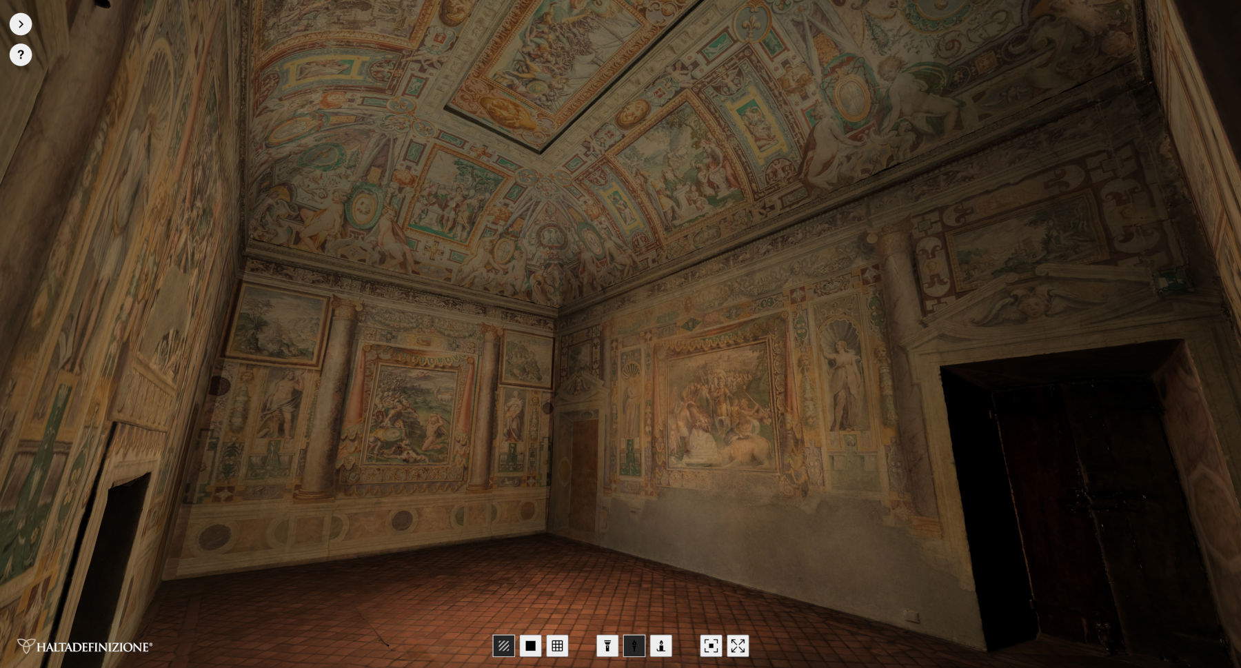 Villa d'Este Tivoli, Tiburtina First Hall, Visita virtual 3D - Iluminación con antorchas