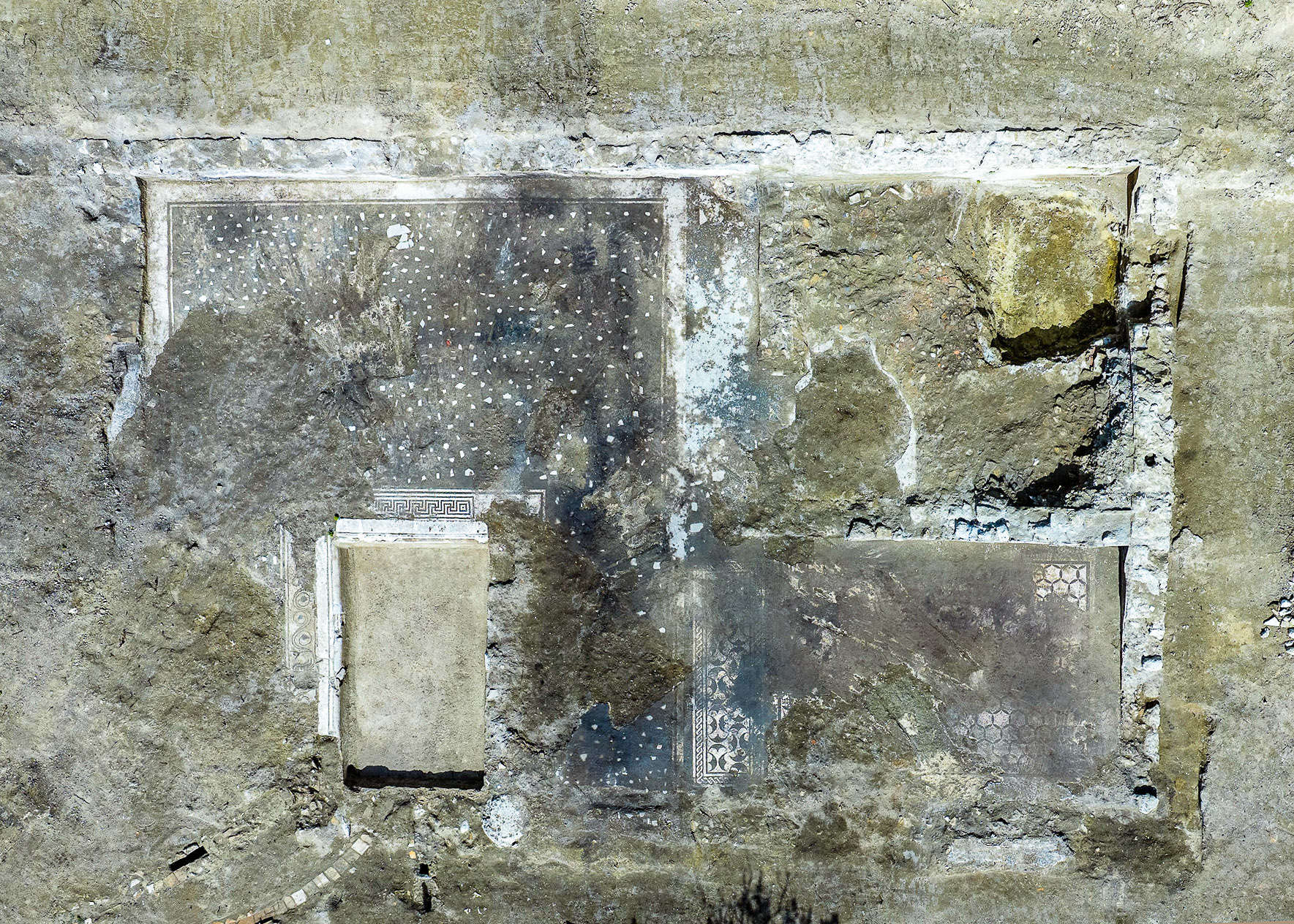 Römische Villa von Castel di Guido (Rom), Ansicht von oben. Foto: Sonderaufsichtsbehörde von Rom