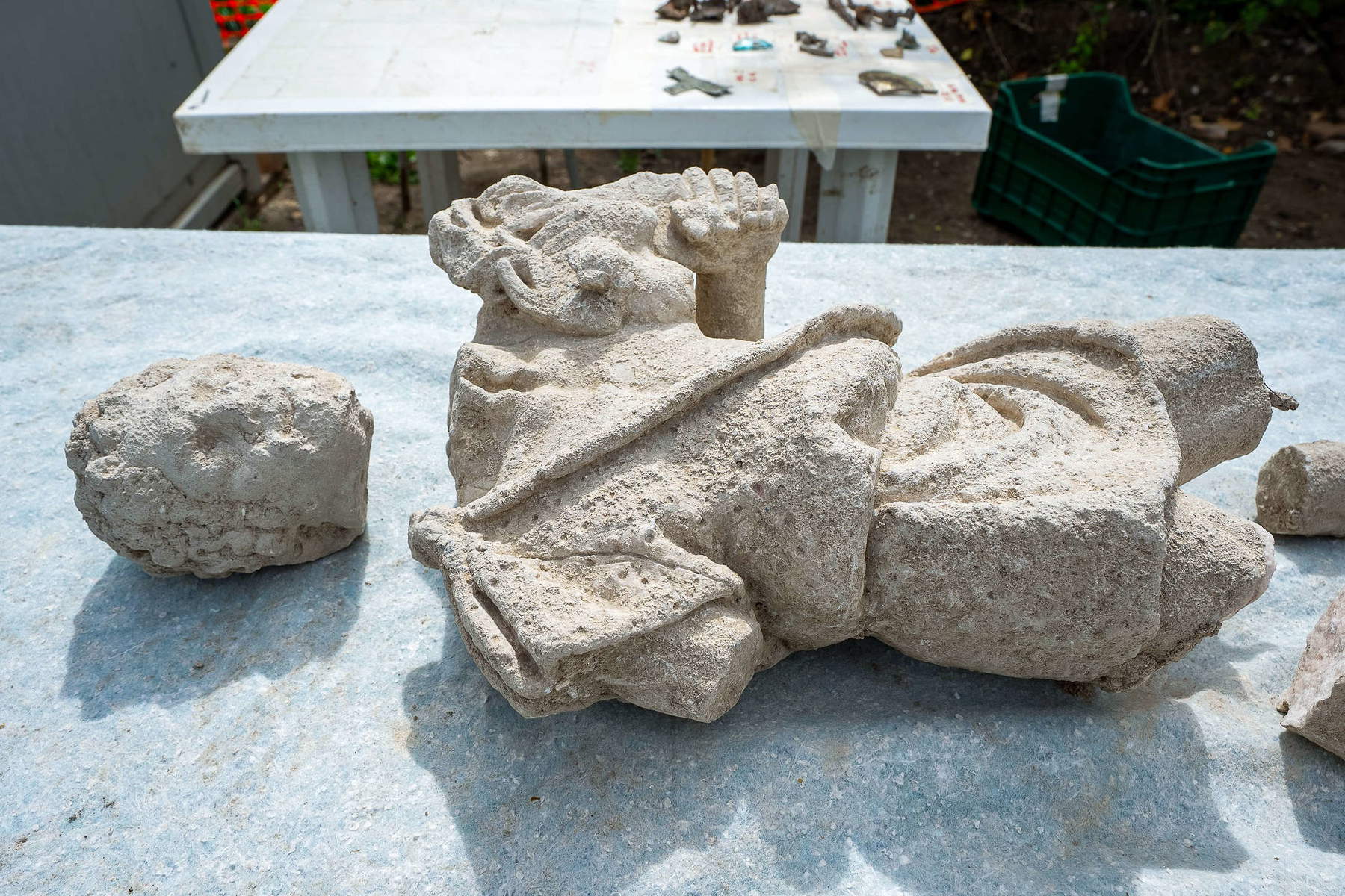 Die in der römischen Villa gefundene Statue