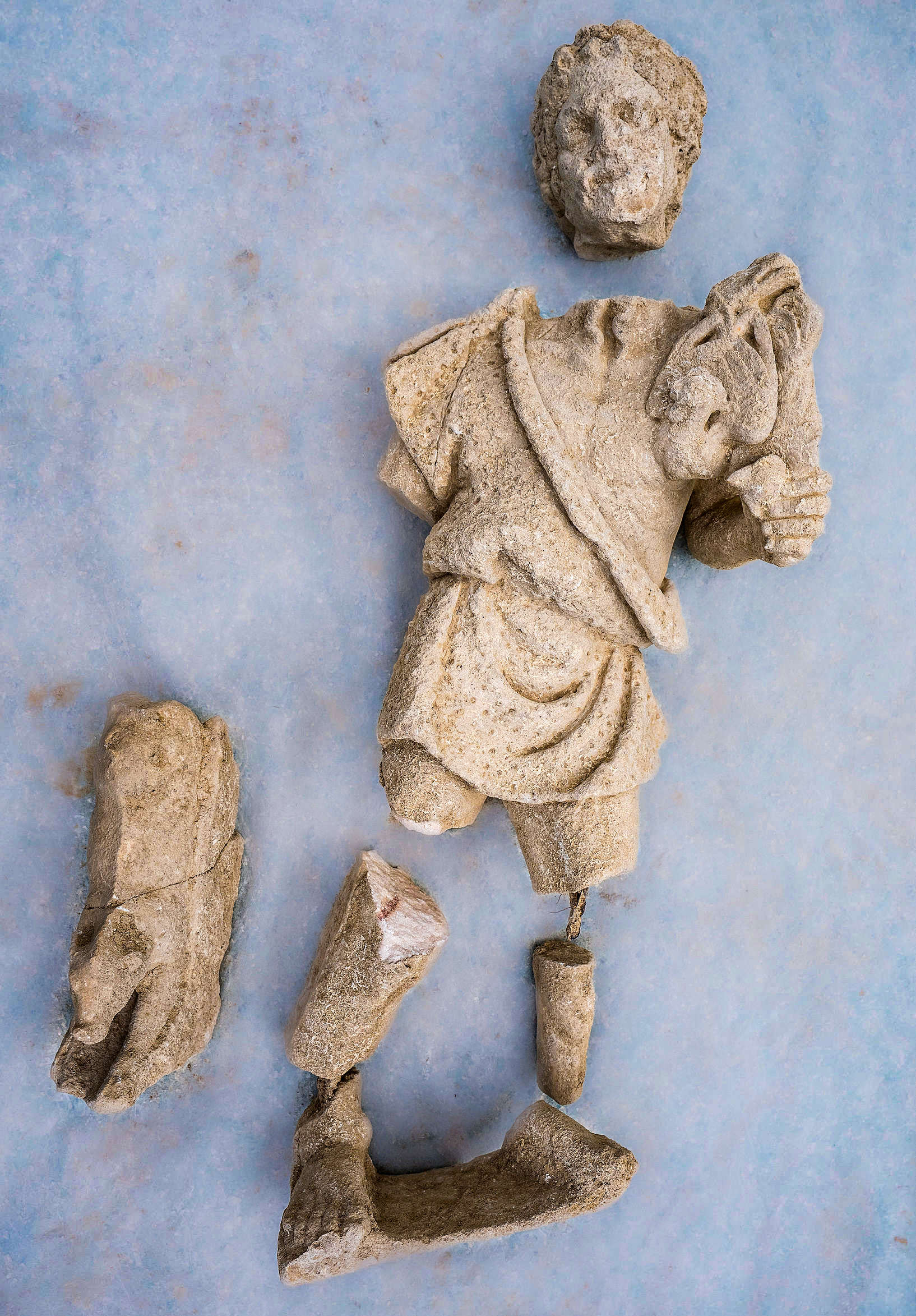 Die in der römischen Villa gefundene Statue