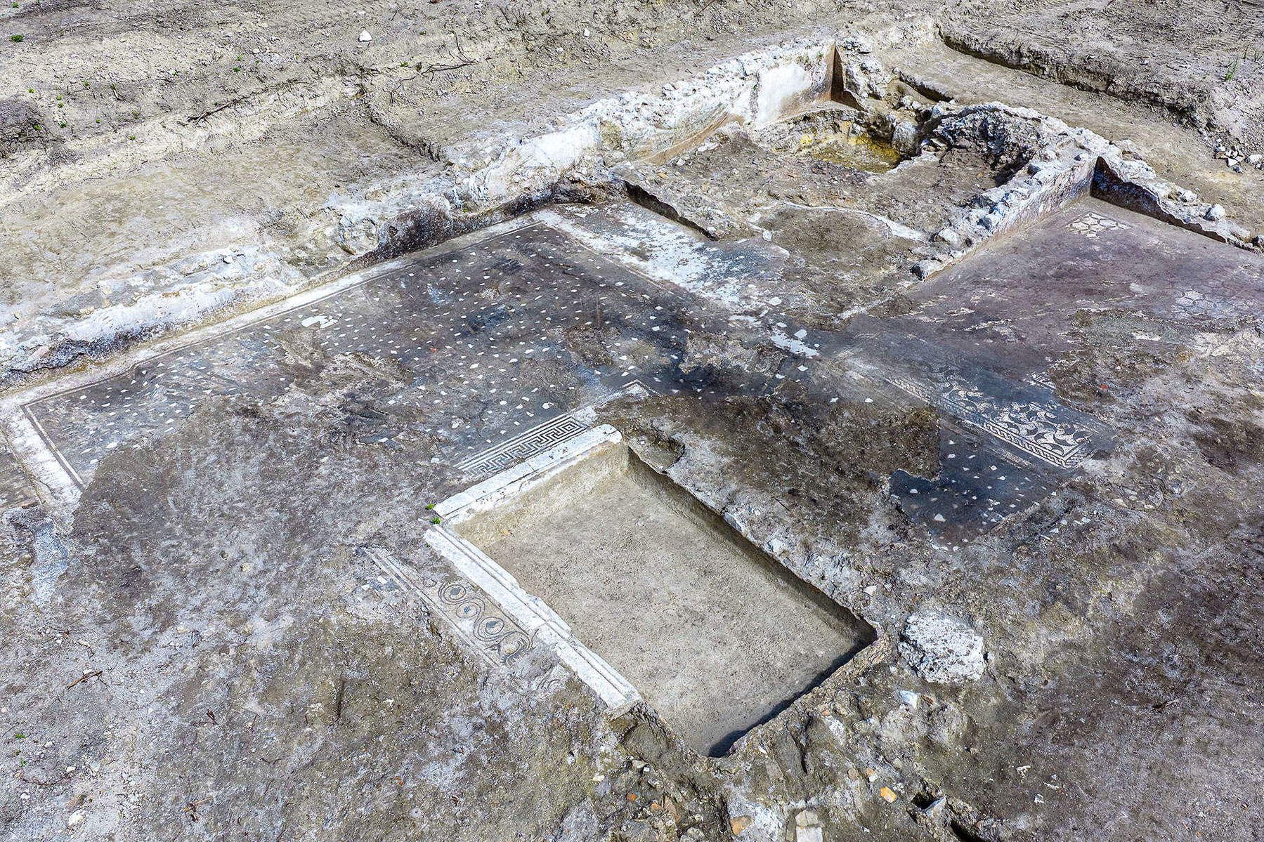Römische Villa von Castel di Guido (Rom), Ansicht von oben. Foto: Sonderaufsichtsbehörde von Rom