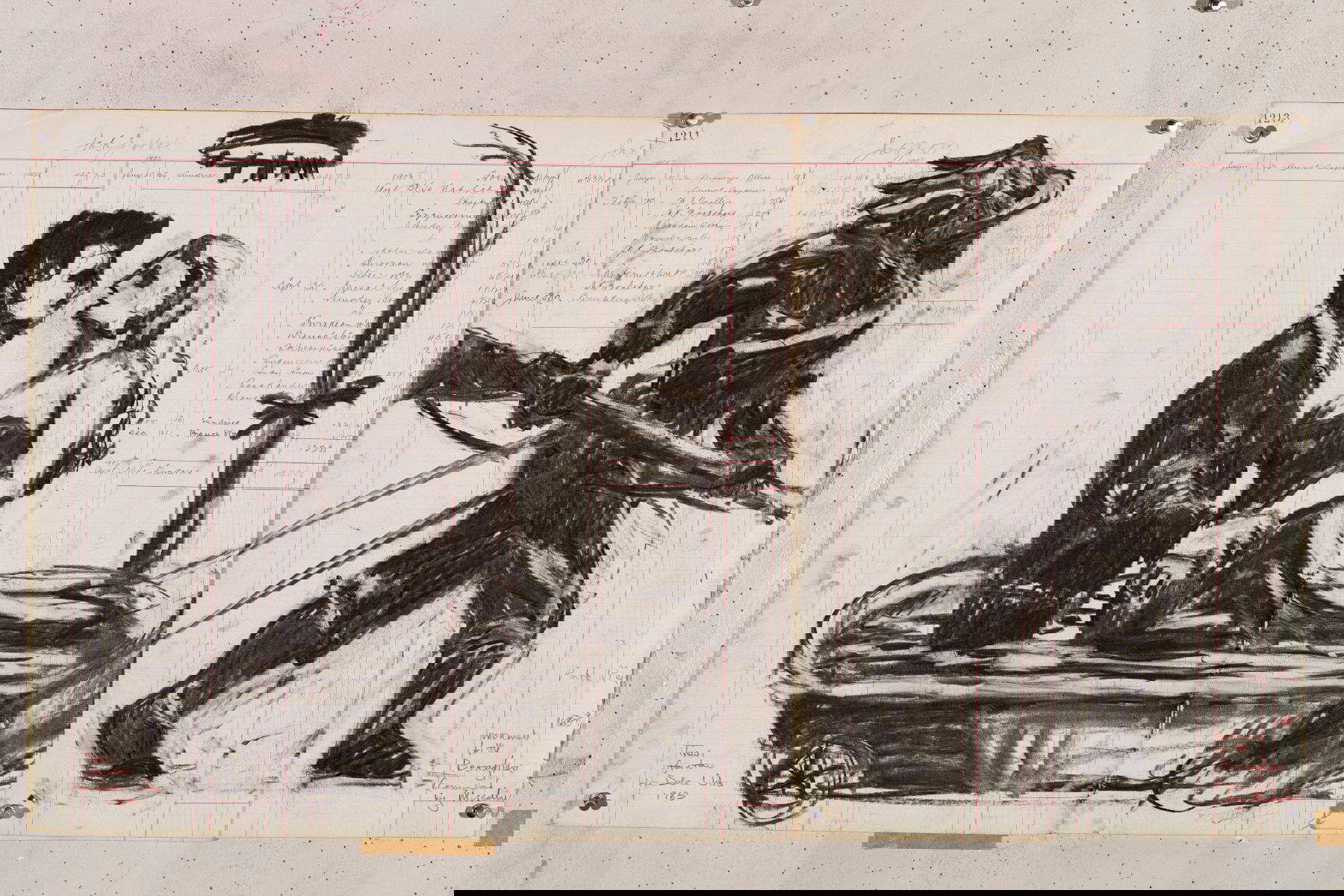 William Kentridge, Drawing for Triumphs and Laments (Bersagliere ; La Dolce Vita) (2014) Avec l'aimable autorisation de William Kentridge Studio et Lia Rumma Gallery Milan / Naples.