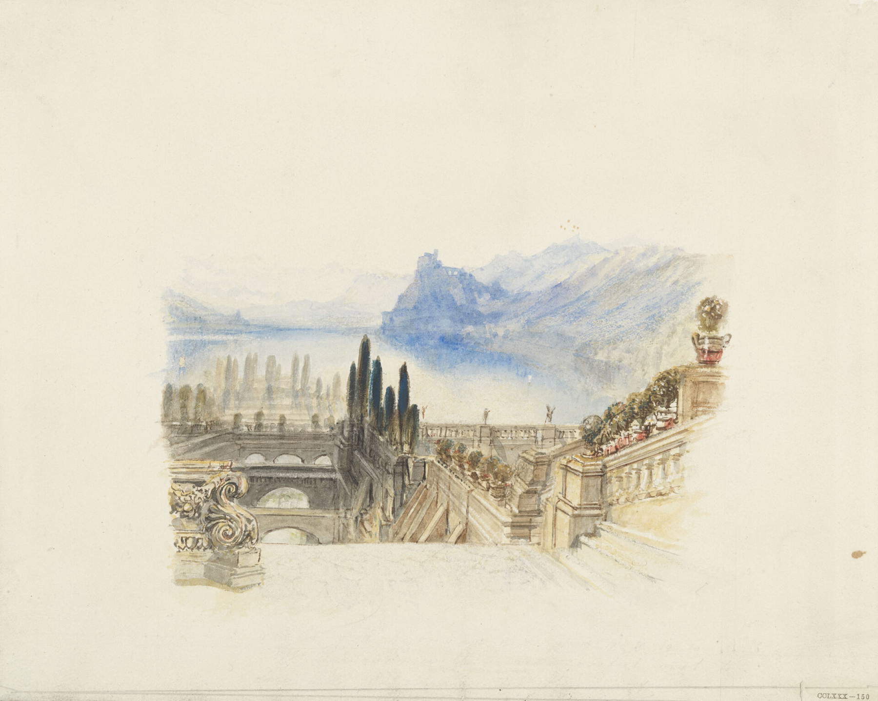Joseph Mallord William Turner, Lake Como II (A Farewell), for Italy by S. Rogers (c. 1826-1827) &copy; Tate