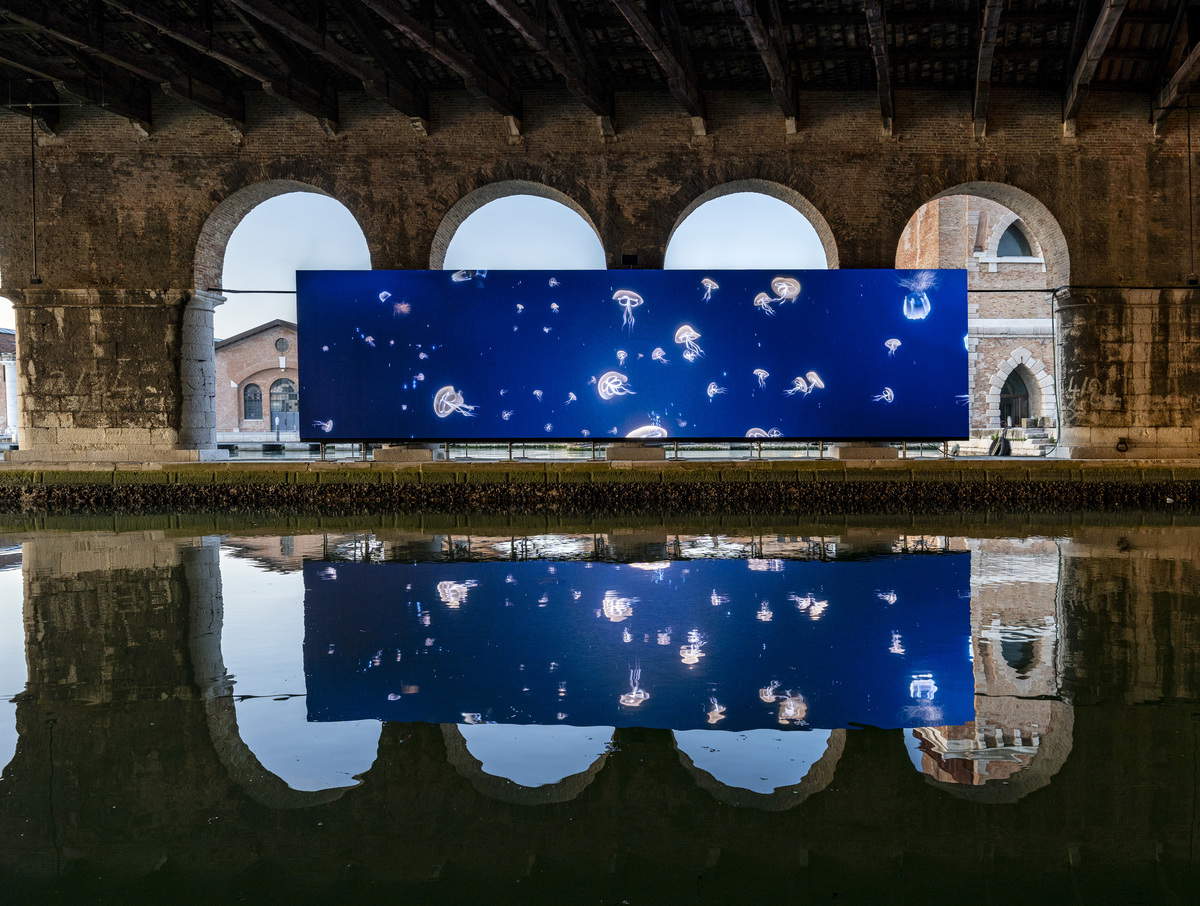 Wu Tsang, *Of Whales* (2022; installation view at the 59th Venice Biennale, Venice, Italy, 2022). Photo: Matteo de Fina. TBA21 &ndash; Thyssen-Bornemisza Art Contemporary Collection