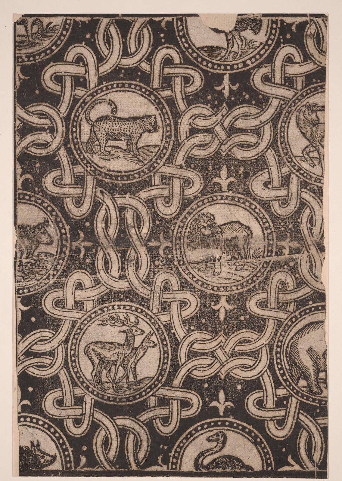 Foglio di modelli con animali entro tondi, Anonimo (1500-1550 circa) &copy; The Trustees of the British Museum
