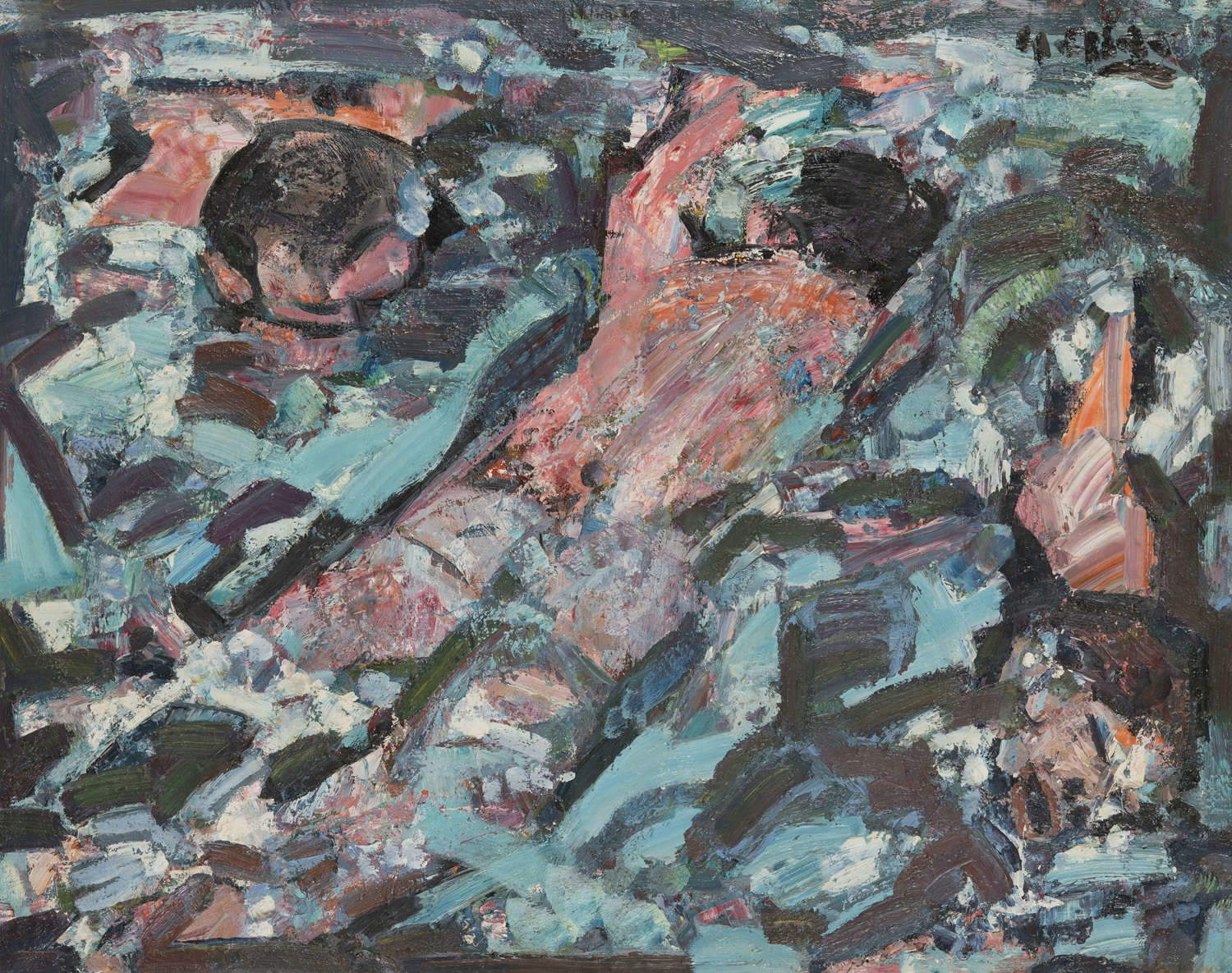 Yvette Alde, Natación (1966-1967; óleo sobre lienzo; Deauville, Les Franciscaines) &copy; DR