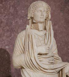 Parma, la estatua de Agripina Maggiore restaurada. Fue hallada en la zona arqueol&oacute;gica de Veleia