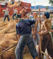 Catarsini returns to Rome after 41 years, with his large canvas depicting wheat and an accessible exhibition