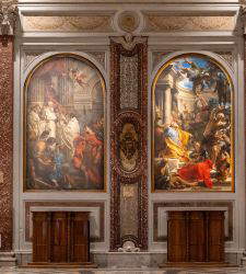 Monumentale Gem&auml;lde in der Basilika Santa Maria degli Angeli e dei Martiri in Rom restauriert