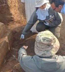 Limestone building linked to the temple of Pharaoh Apries discovered at Mit Rahina in Egypt