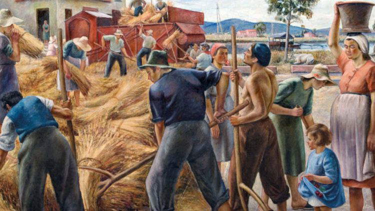 Catarsini torna a Roma dopo 41 anni, con la grande tela del grano e una mostra accessibile