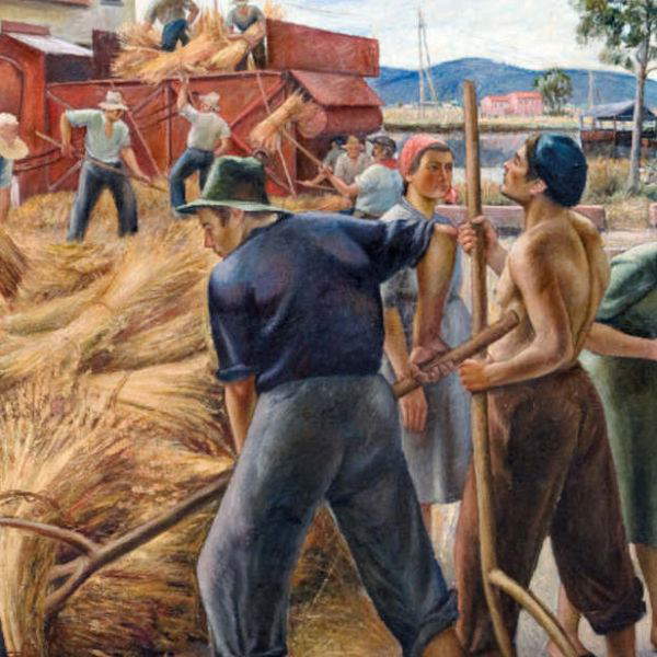 Catarsini kehrt nach 41 Jahren nach Rom zurück – mit seinem großen Gemälde mit Weizenmotiv und einer barrierefreien Ausstellung