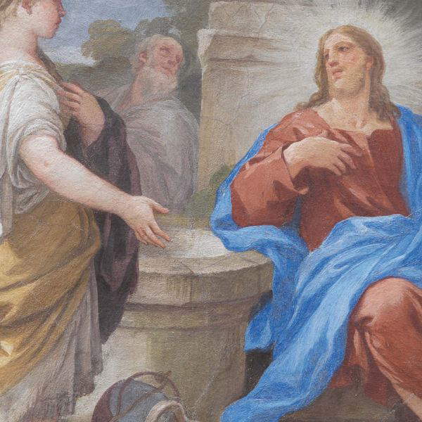 Ein seltenes Gemälde von Luca Giordano, ein Fresko auf Weidenmatte, das von den Uffizien erworben wurde